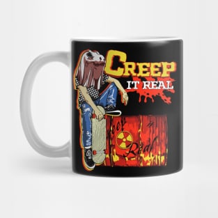 Retro Creep it Real Spooky Skateboarder Halloween Mug